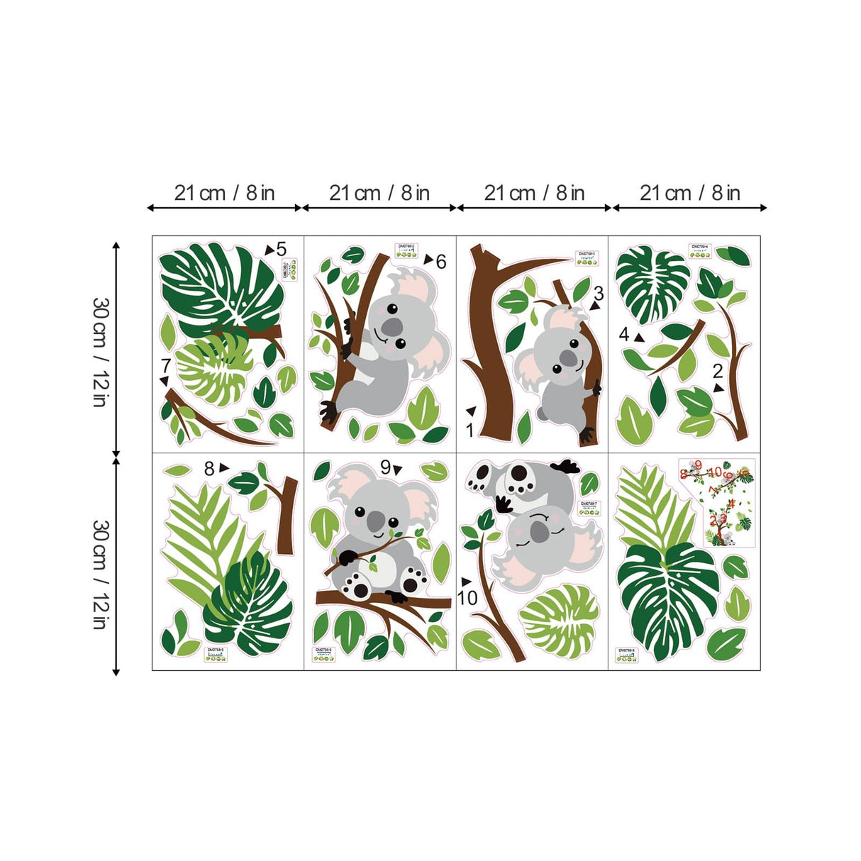 Koala and Tree Branch Wall Decals