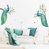 Peacock and Flowers Wall Decals