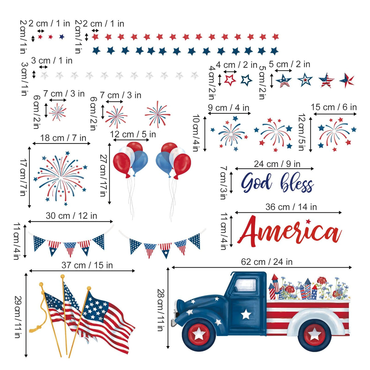 God Bless America Wall Decals