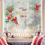 Christmas Cardinal Birds Wall Decals