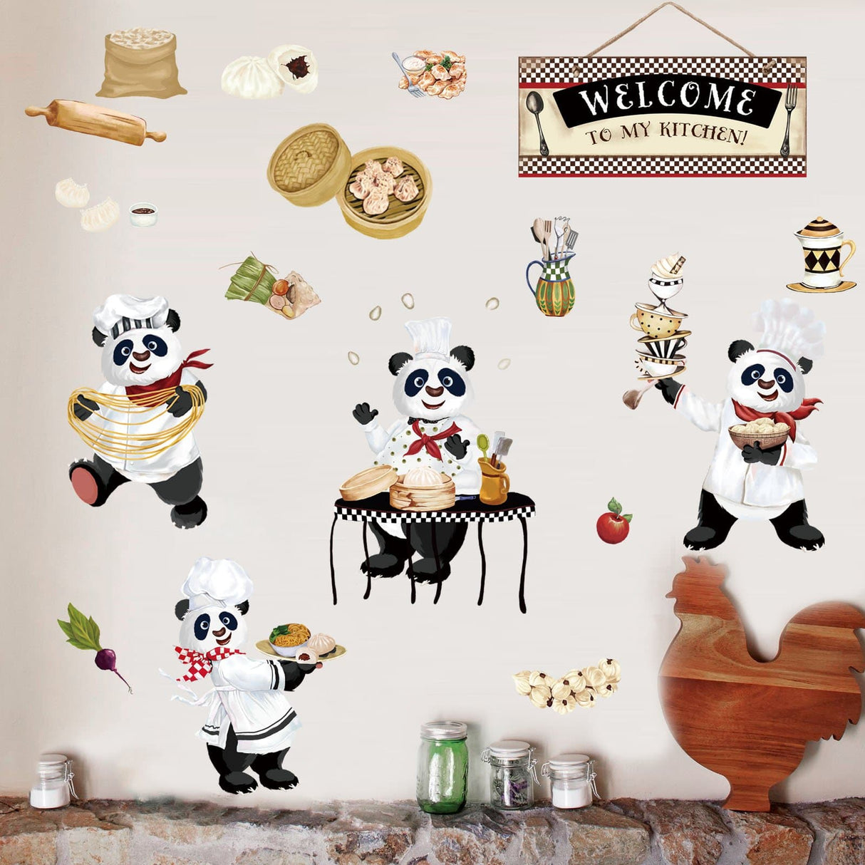 Panda Chef Kitchen Wall Decals