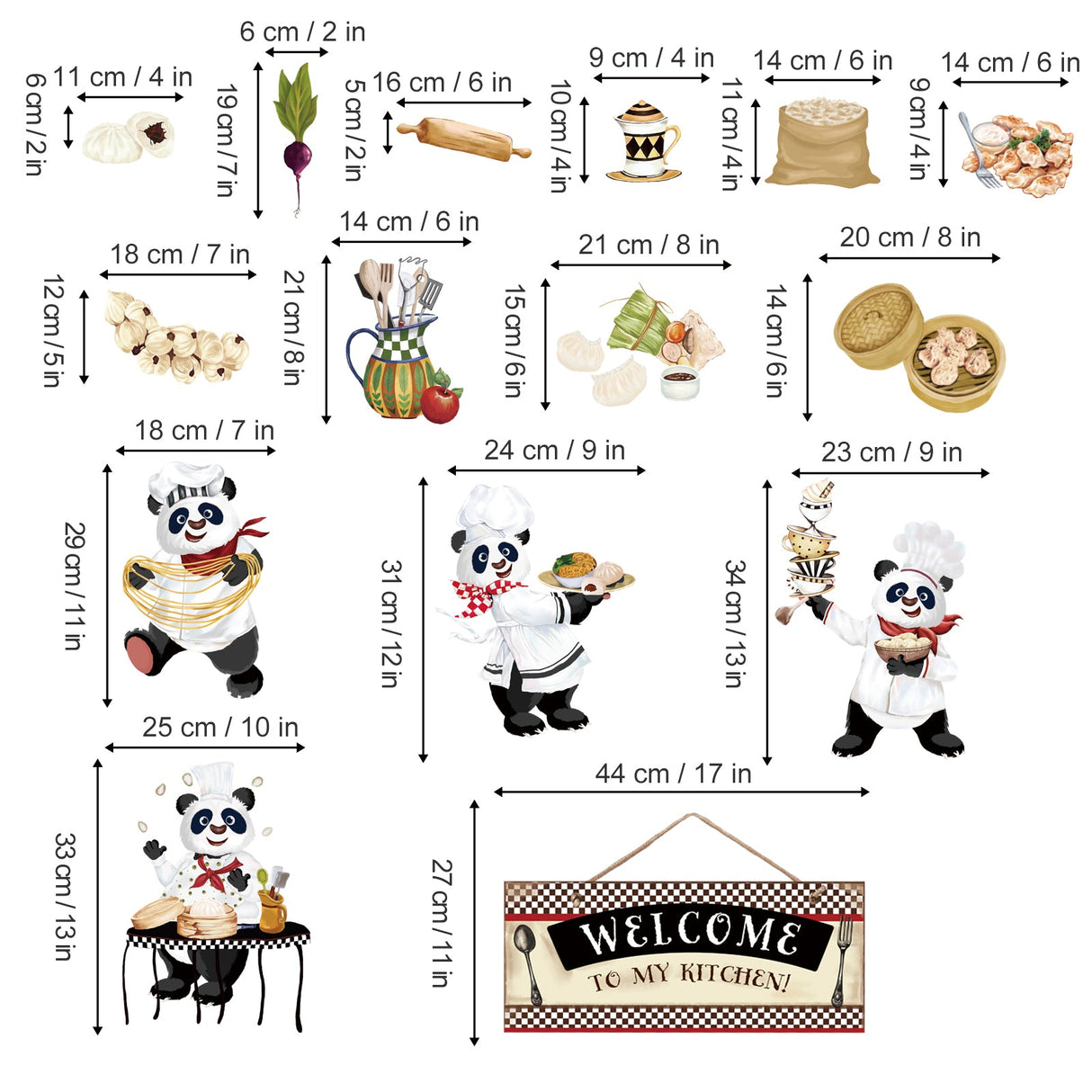 Panda Chef Kitchen Wall Decals