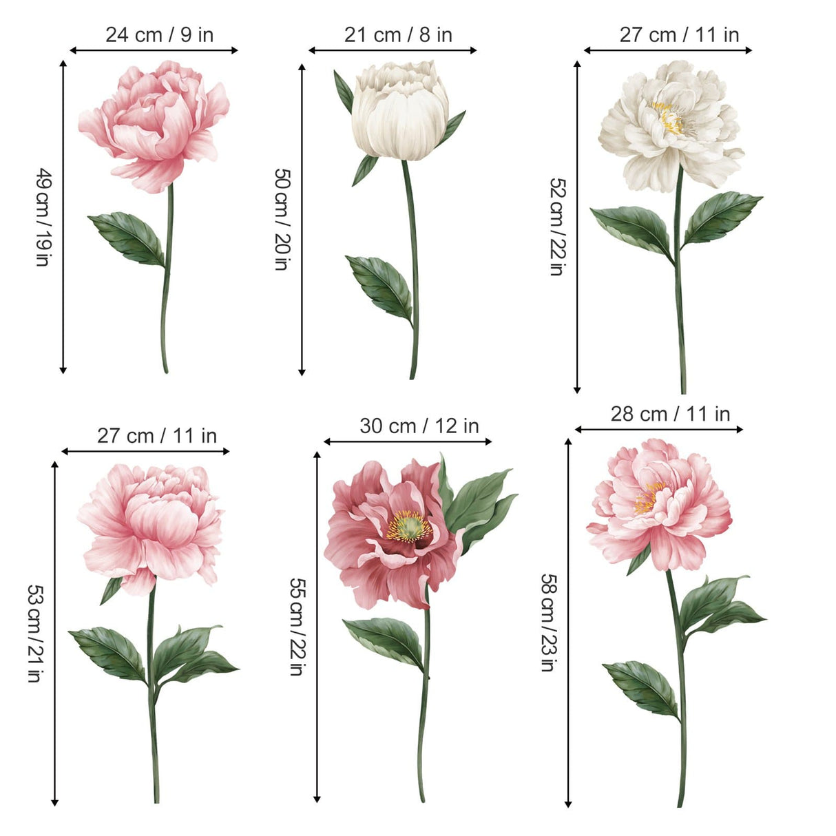 Peony Flower Wall Decals