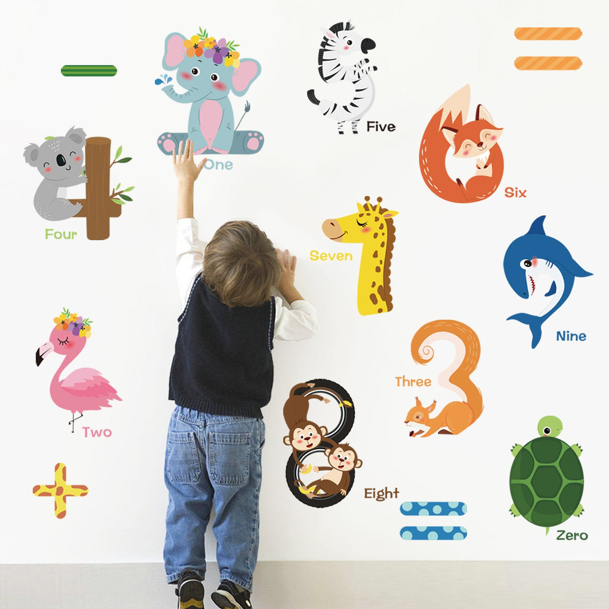 Number Animals Wall Decals