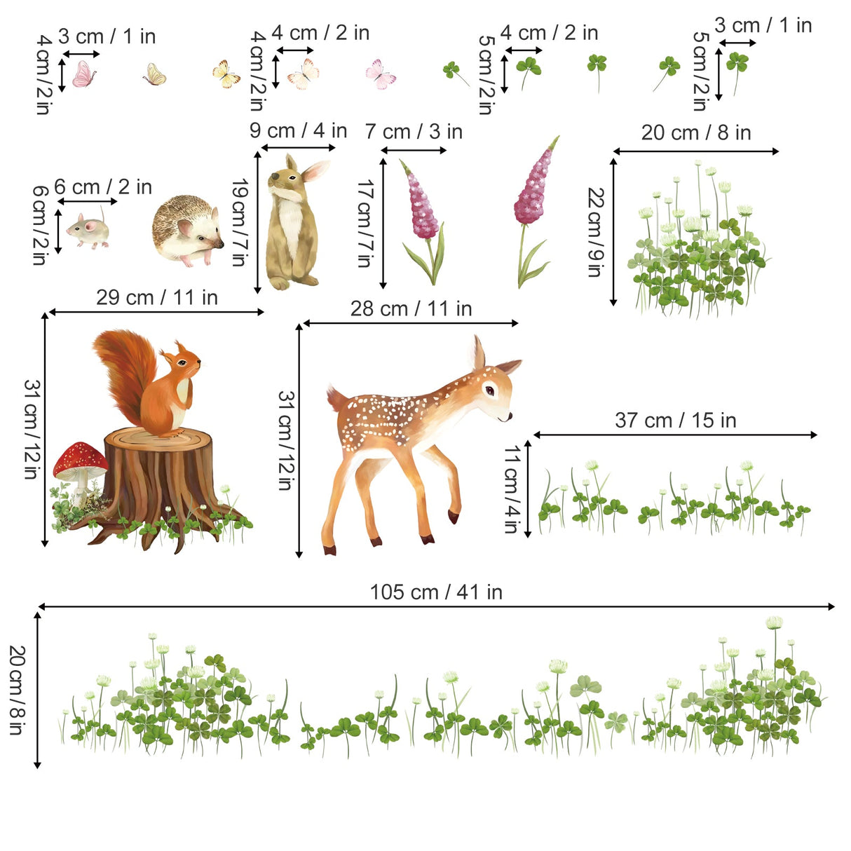 Woodland Animal Wall Decals