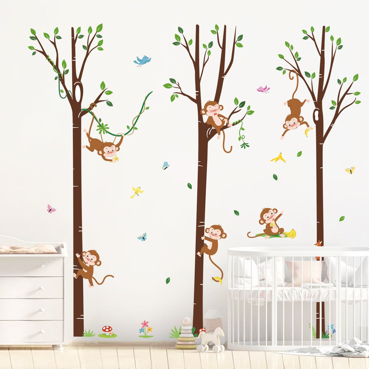 Monkey Climbing Tree Wall Decals