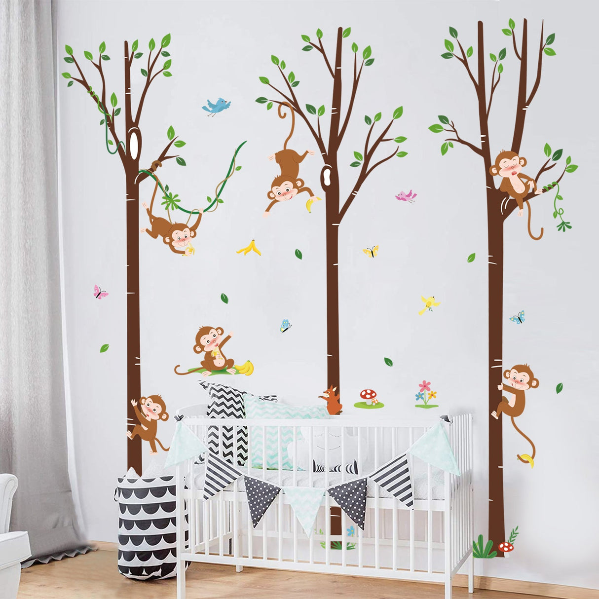 Monkey Climbing Tree Wall Decals