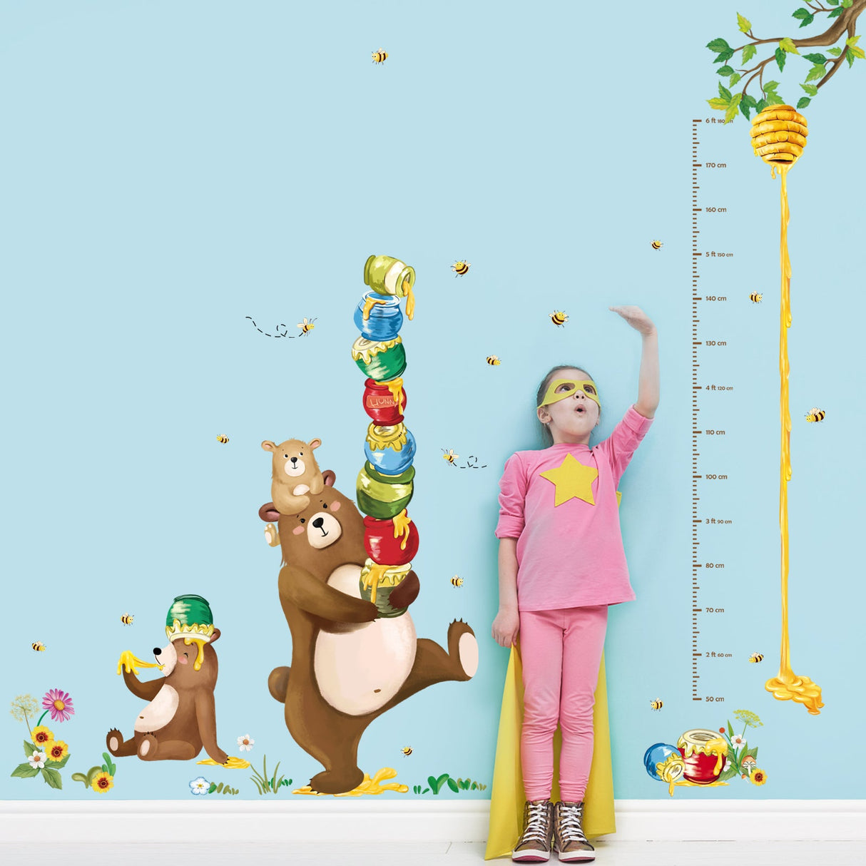 Bear Height Chart Wall Decals