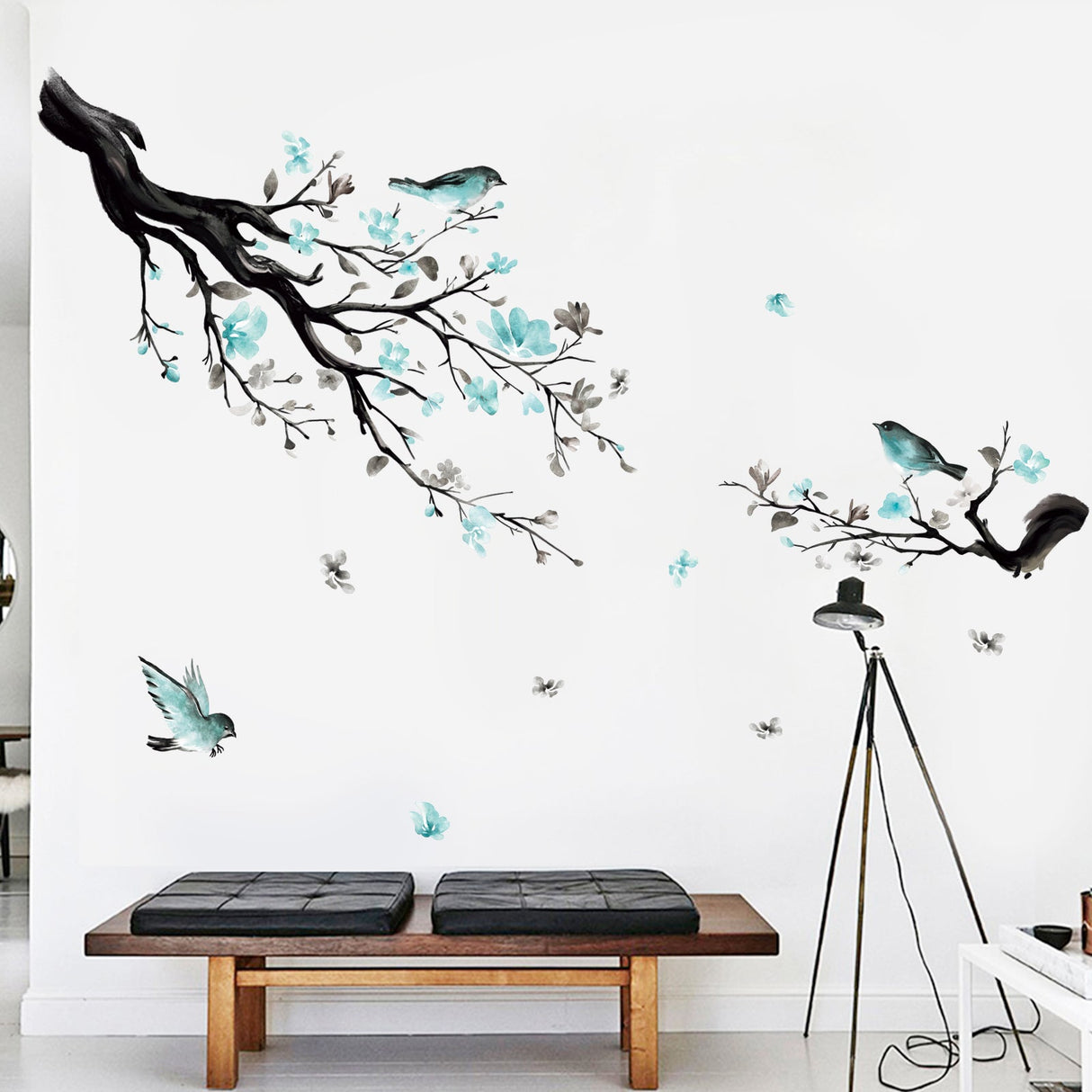 Watercolor Blue Flower Wall Decals