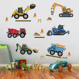 Construction Vehicles Wall Decals