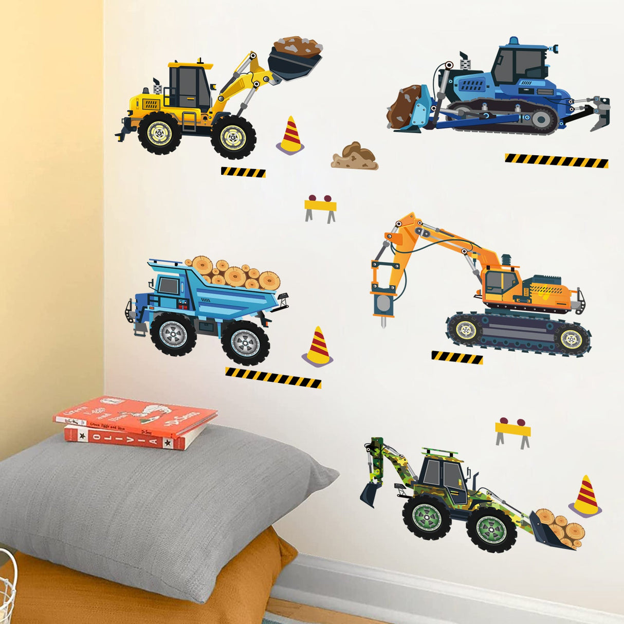 Construction Vehicles Wall Decals