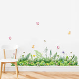 Green Grass Fern Baseboard Wall Decals