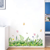 Green Grass Fern Baseboard Wall Decals