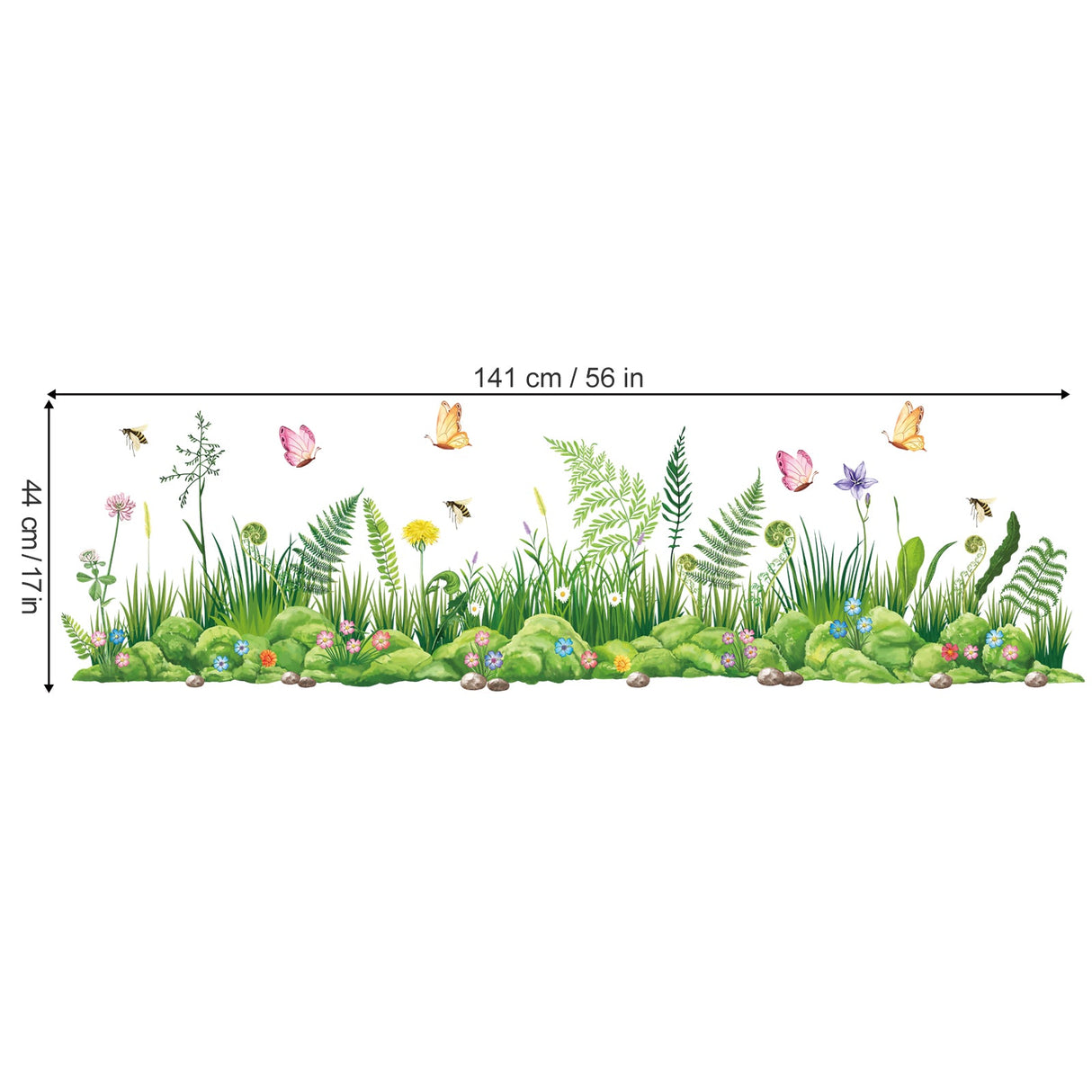 Green Grass Fern Baseboard Wall Decals