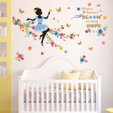 Flower Fairy on the Tree Wall Decals