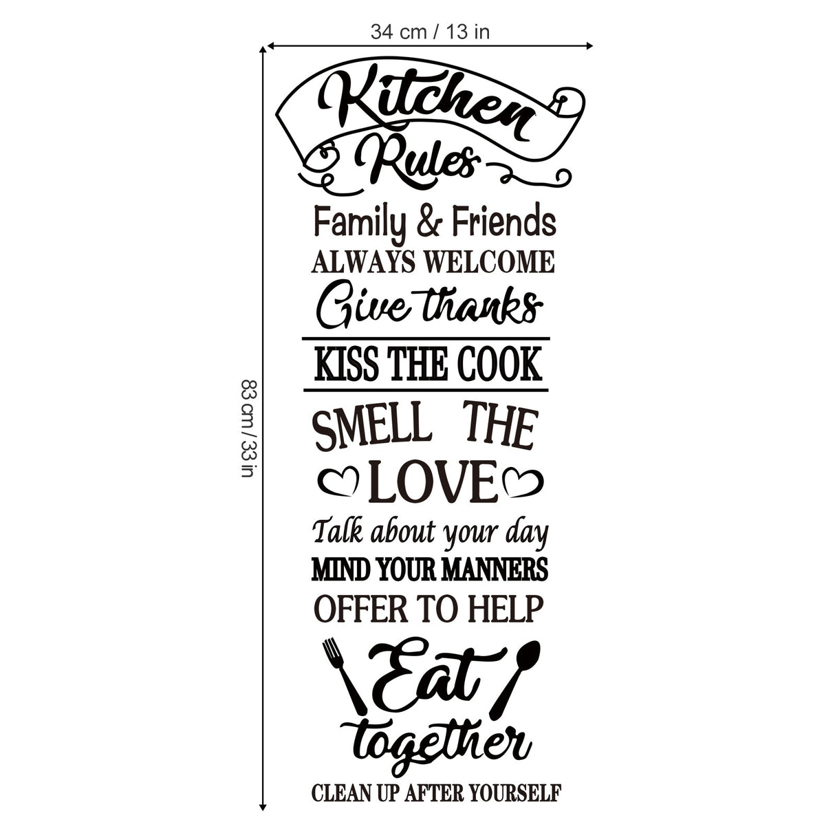 Kitchen Rules Wall Decals