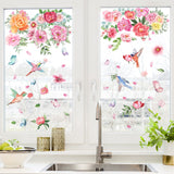Spring Flower Birds Window Decals