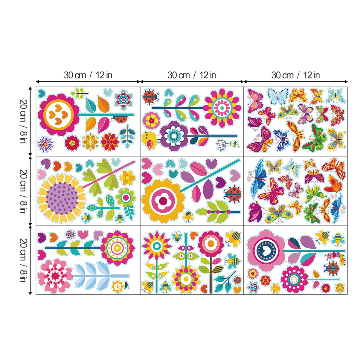 Summer Flower Butterfly Window Decals