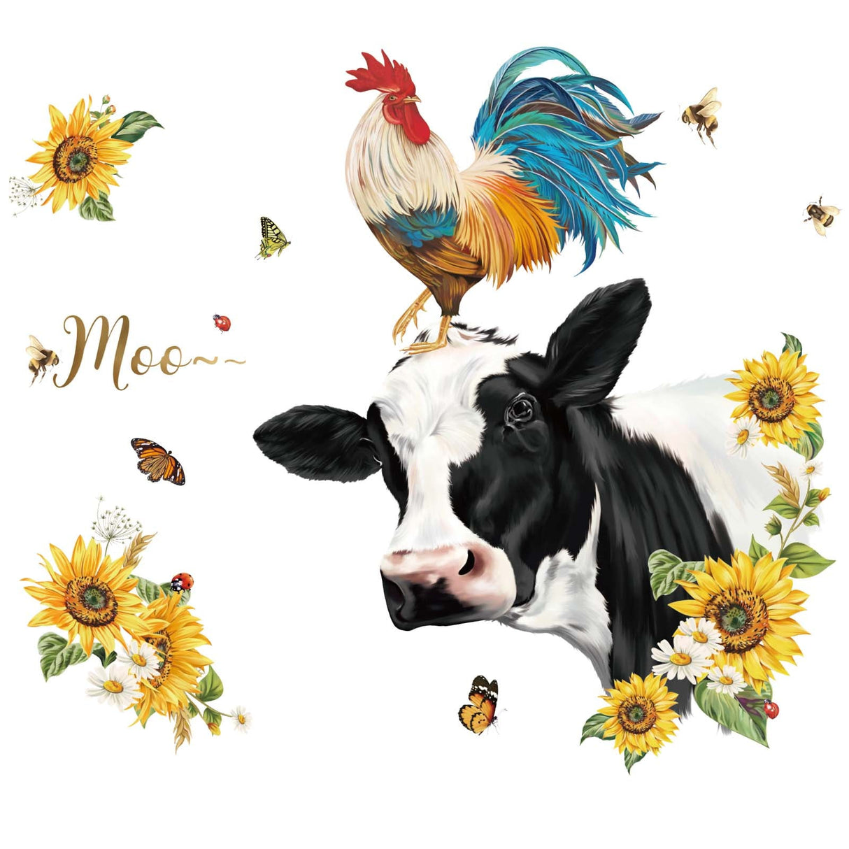 Farm Animals Cow Wall Decals