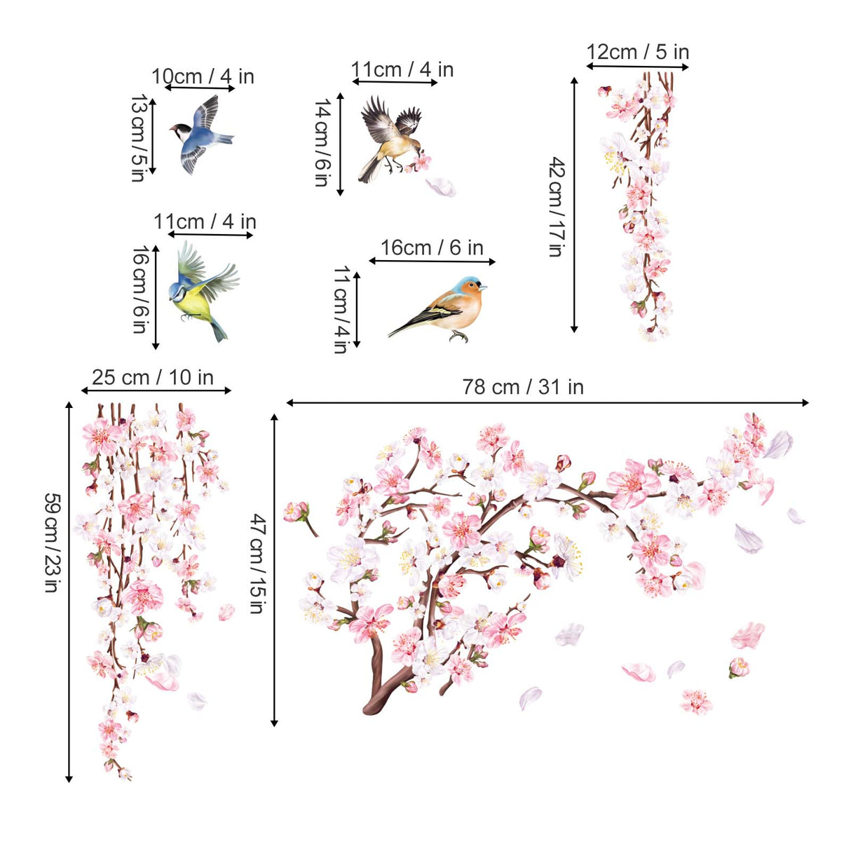 Cherry Blossom Branch Wall Decals