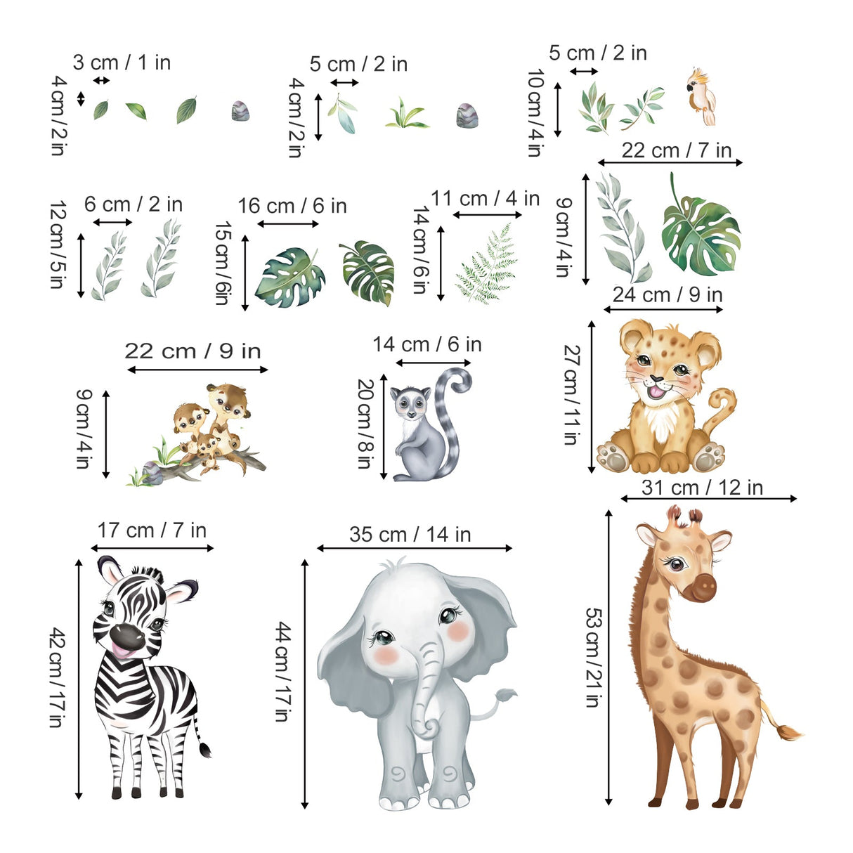 Jungle Animals Wall Decals