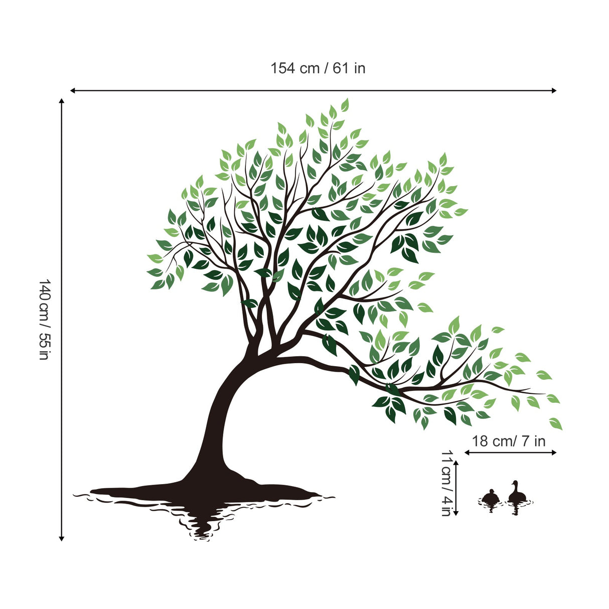 Tree on Lake Wall Decals