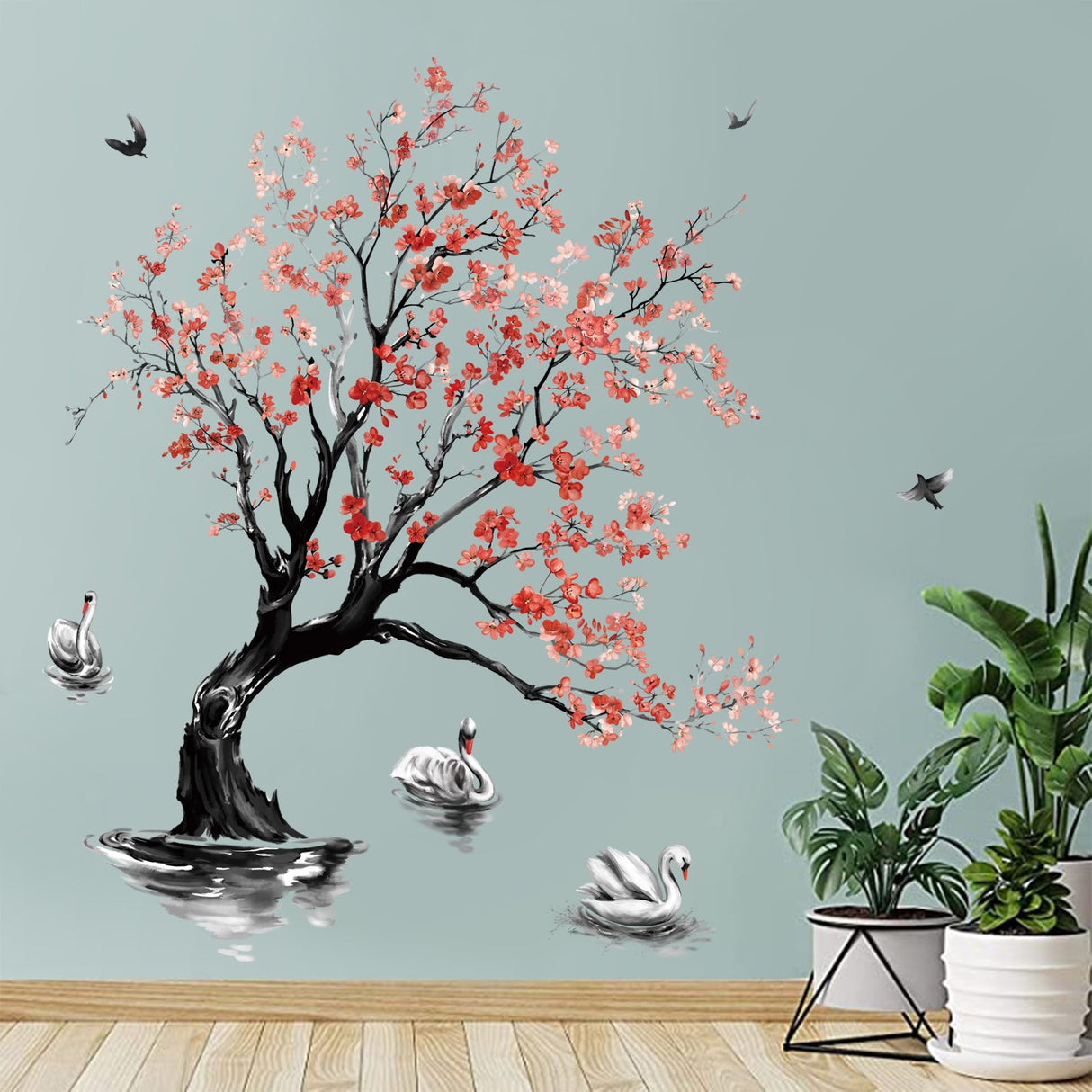 Tree on Lake Wall Decals