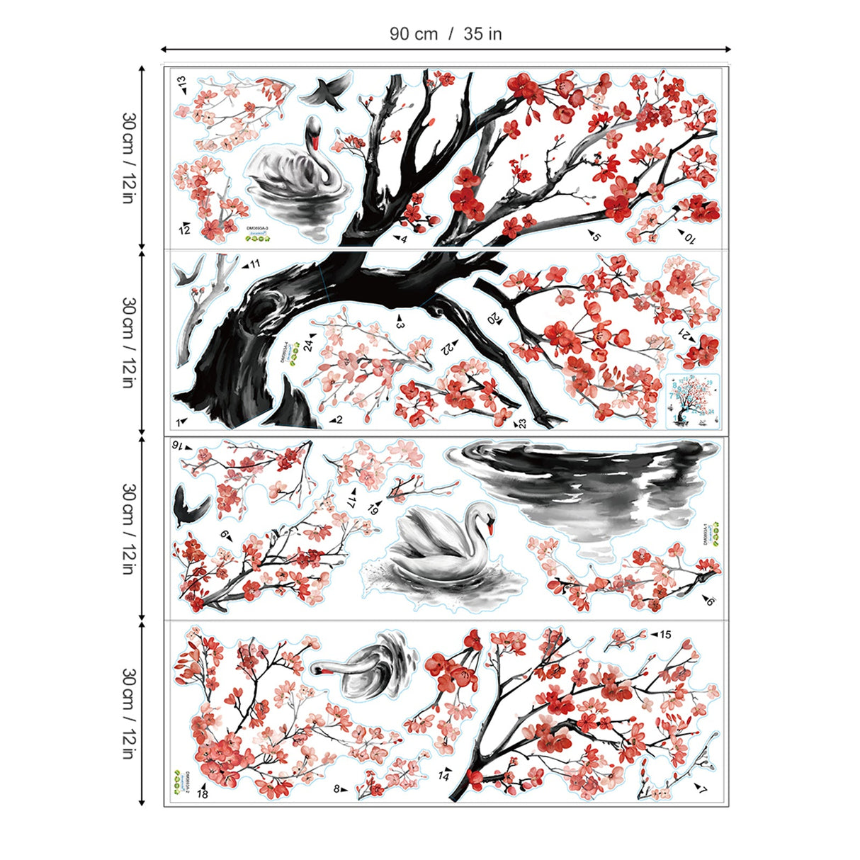 Tree on Lake Wall Decals