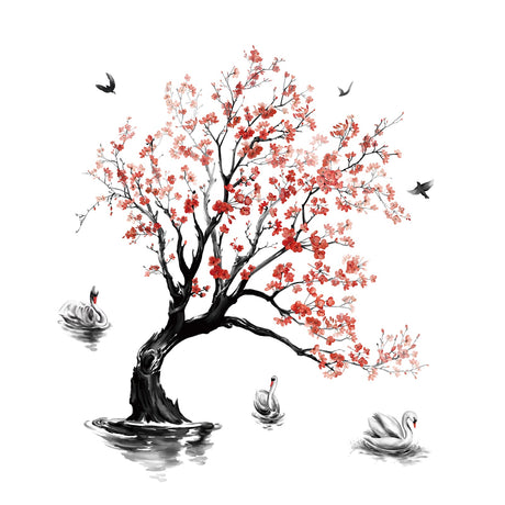 Tree on Lake Wall Decals