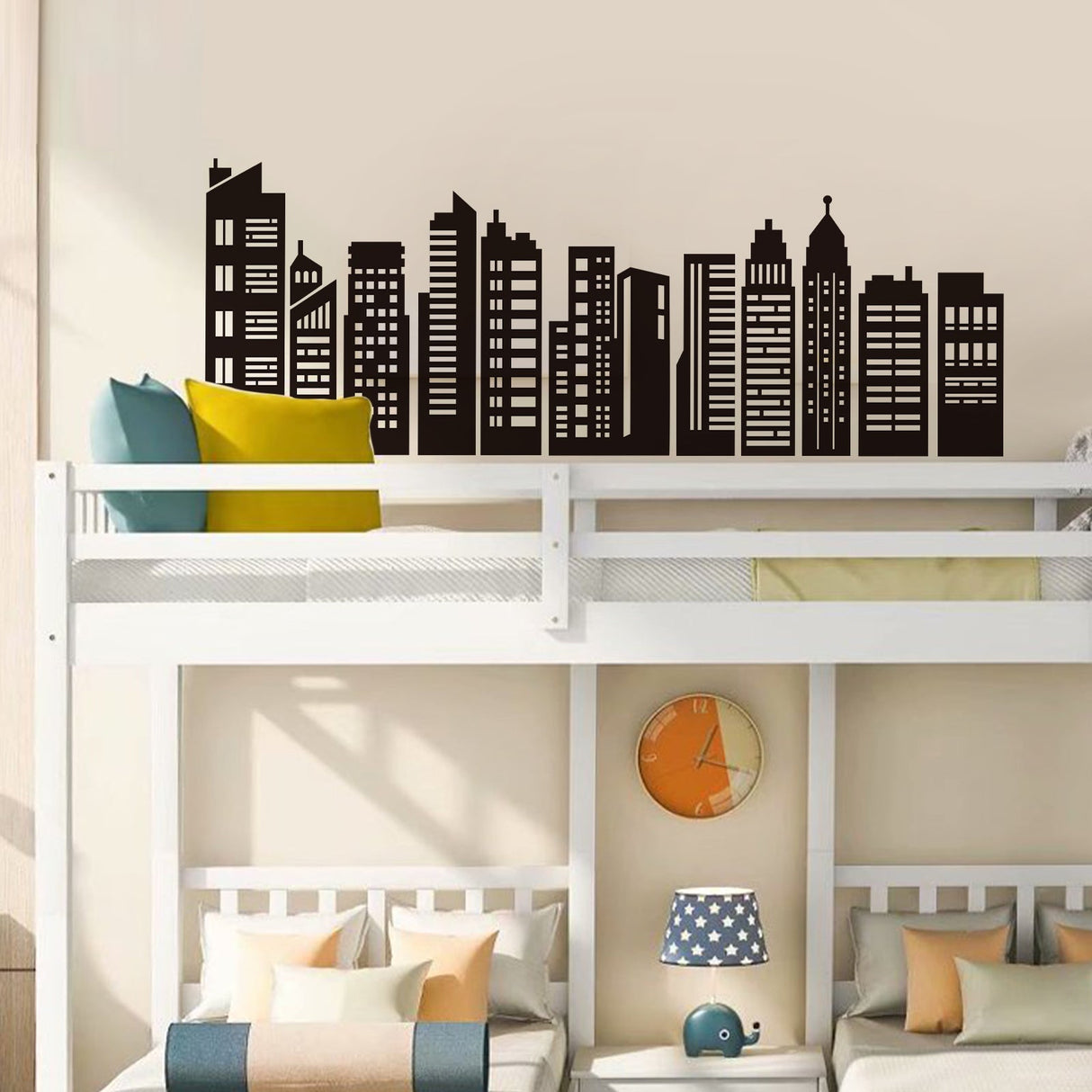 Black City Skyline Wall Decals