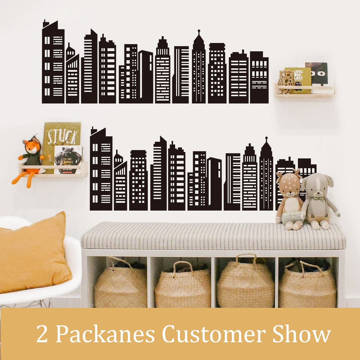 Black City Skyline Wall Decals