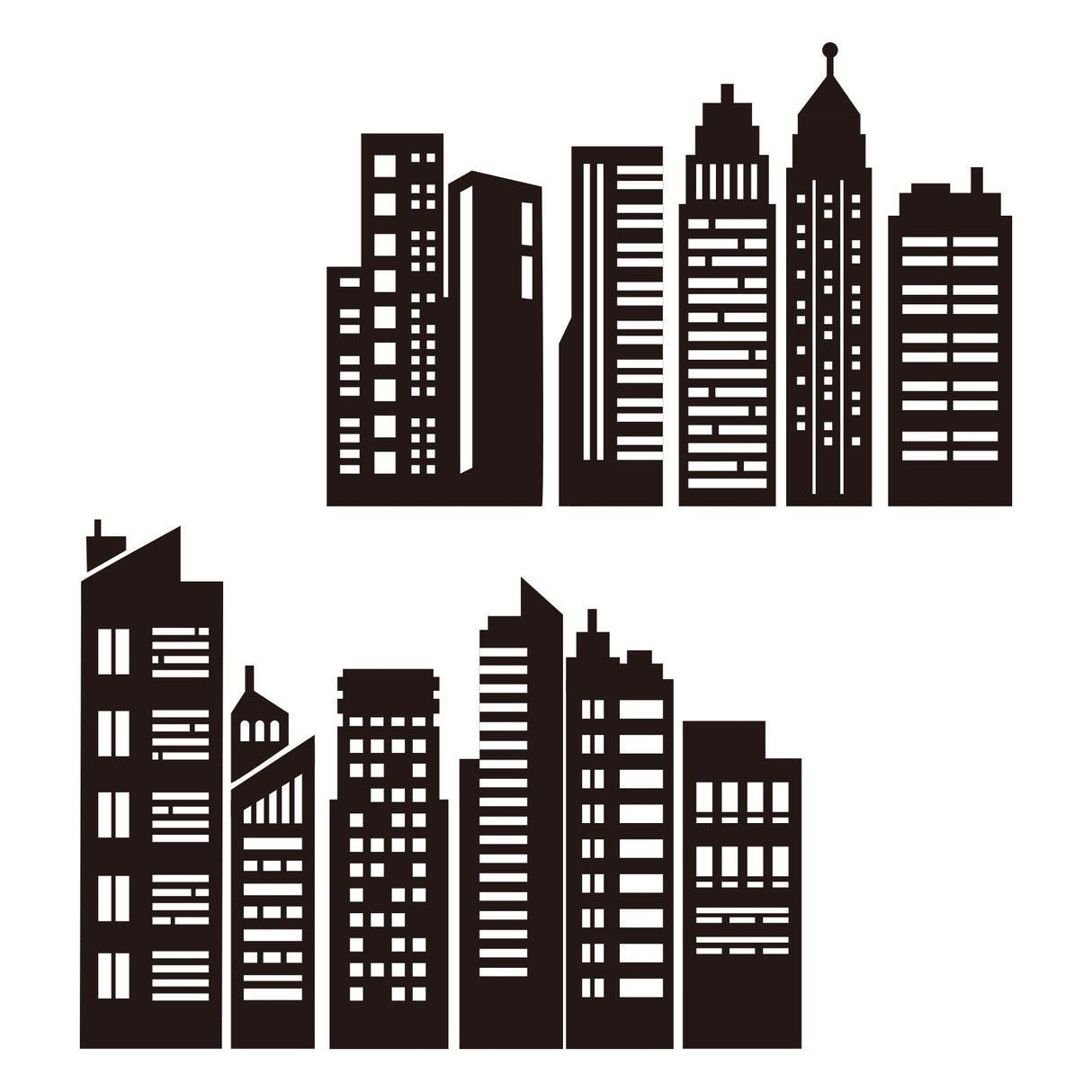 Black City Skyline Wall Decals