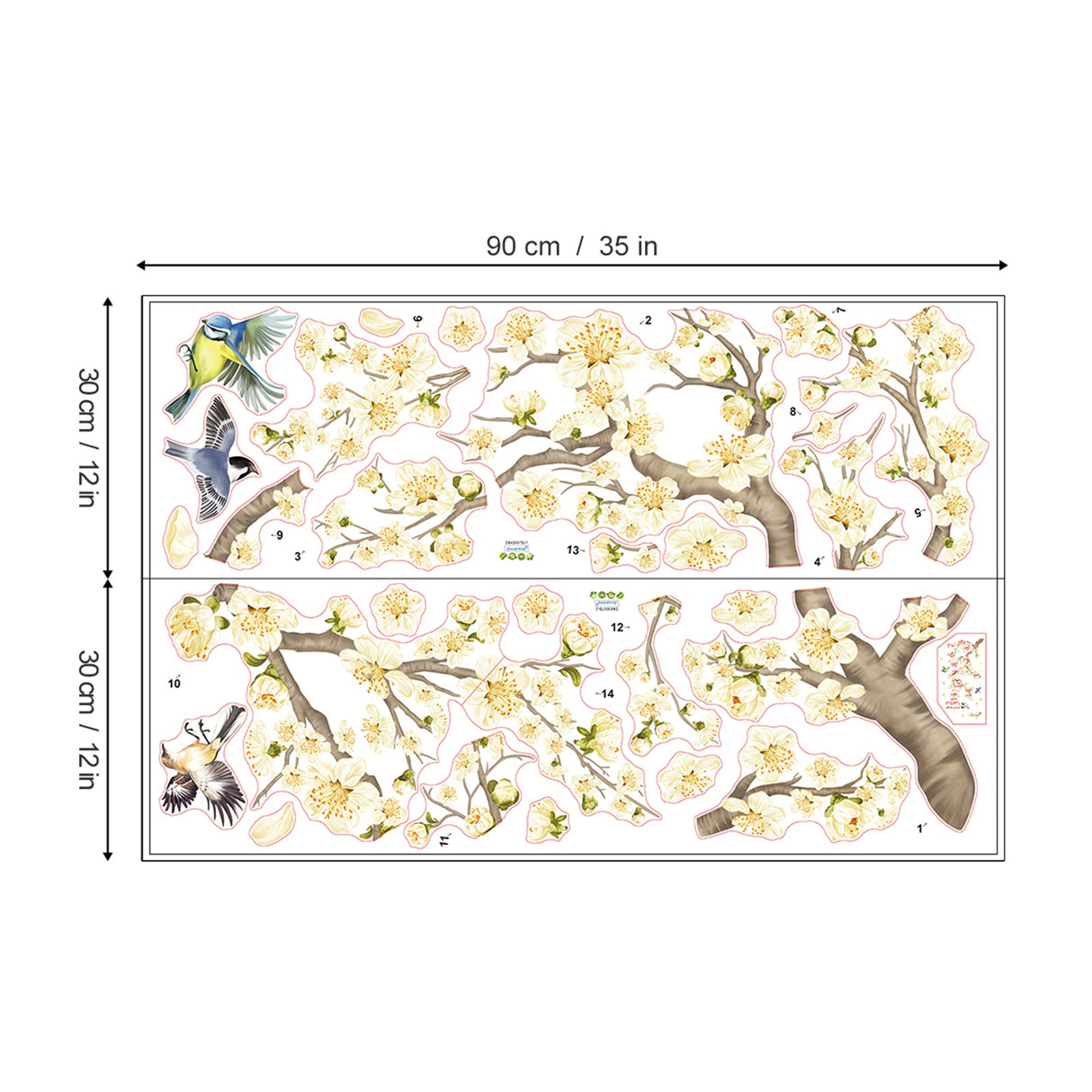 Flower Branch Wall Decals