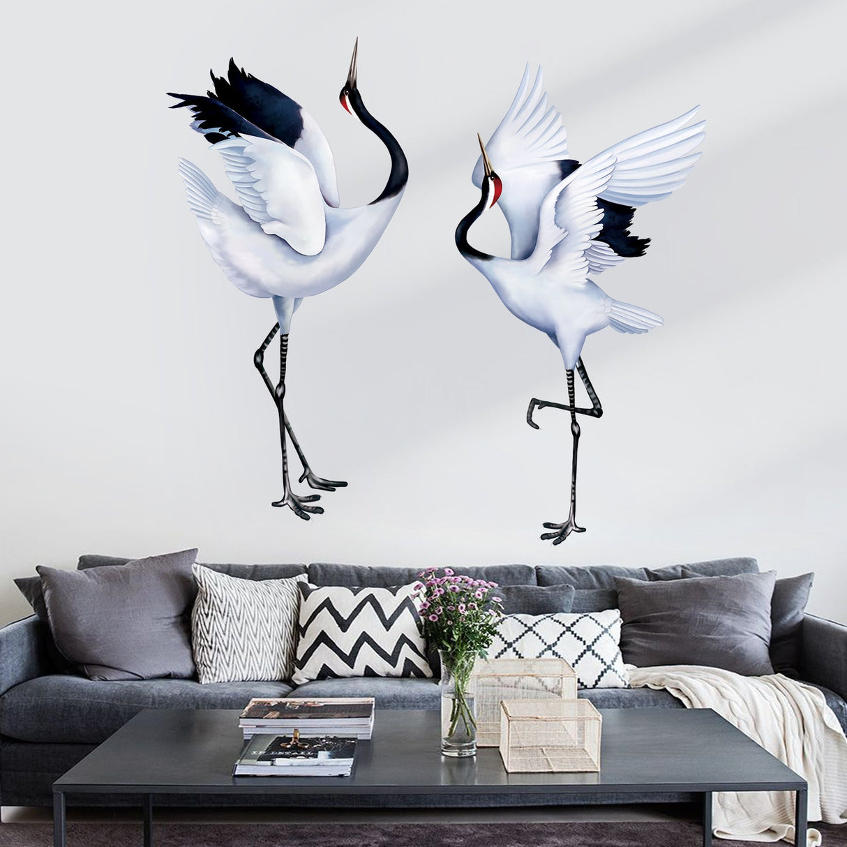 White Crane Wall Decals