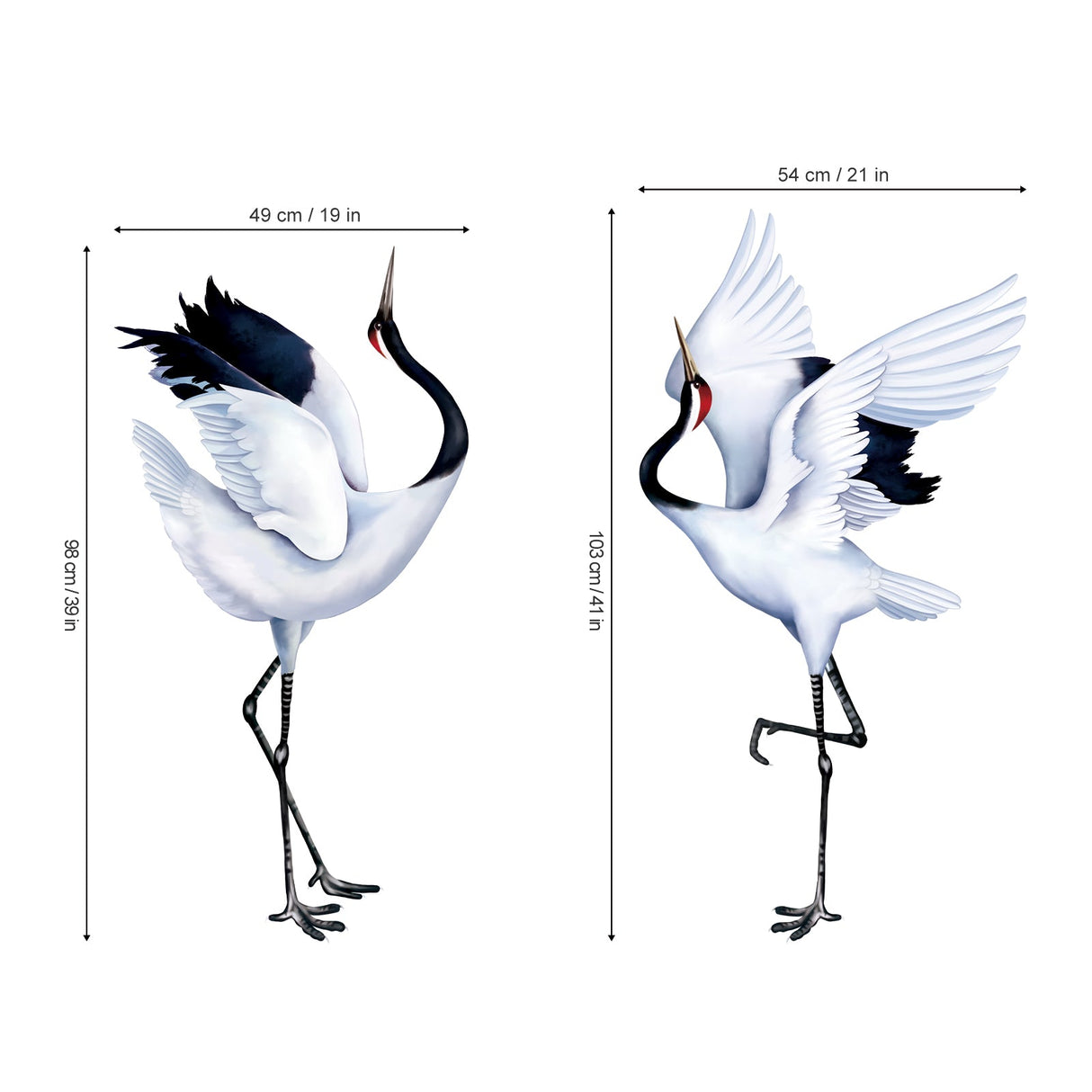 White Crane Wall Decals