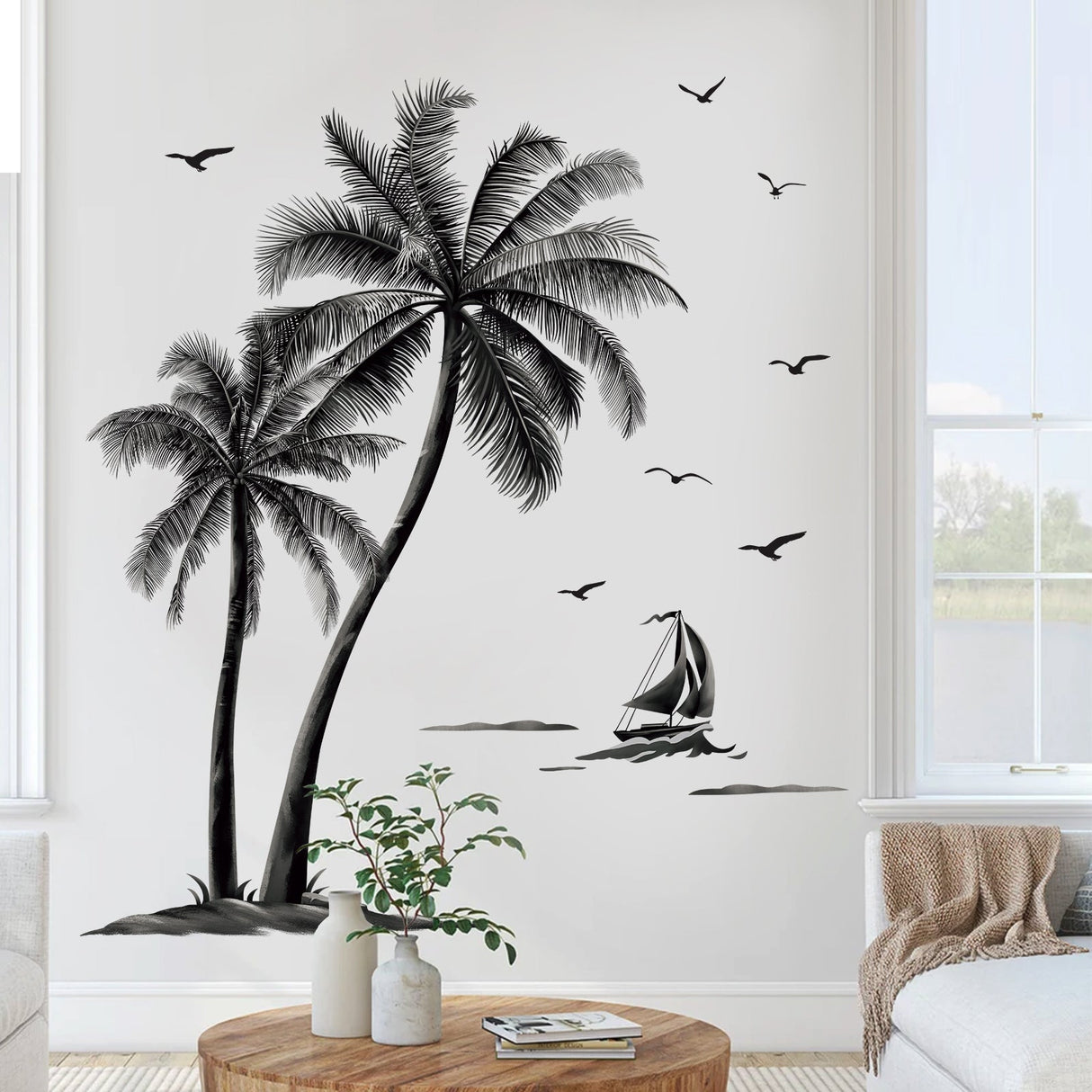 Black Palm Tree Wall Decals