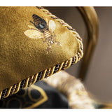 Cushion Cover Decorative Pillow Case European Luxury Art Gold Yellow Bee Print Velvet Soft Coussin Sofa Chair Cushion
