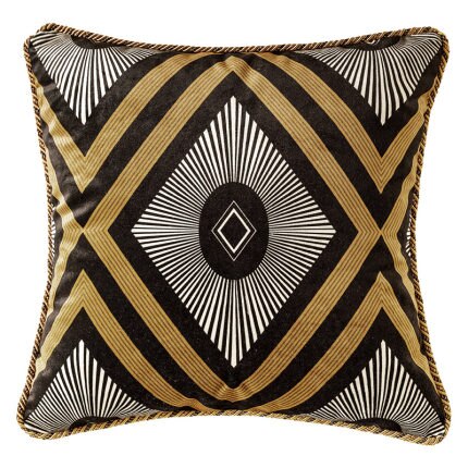 Cushion Cover Decorative Pillow Case European Luxury Art Gold Yellow Bee Print Velvet Soft Coussin Sofa Chair Cushion