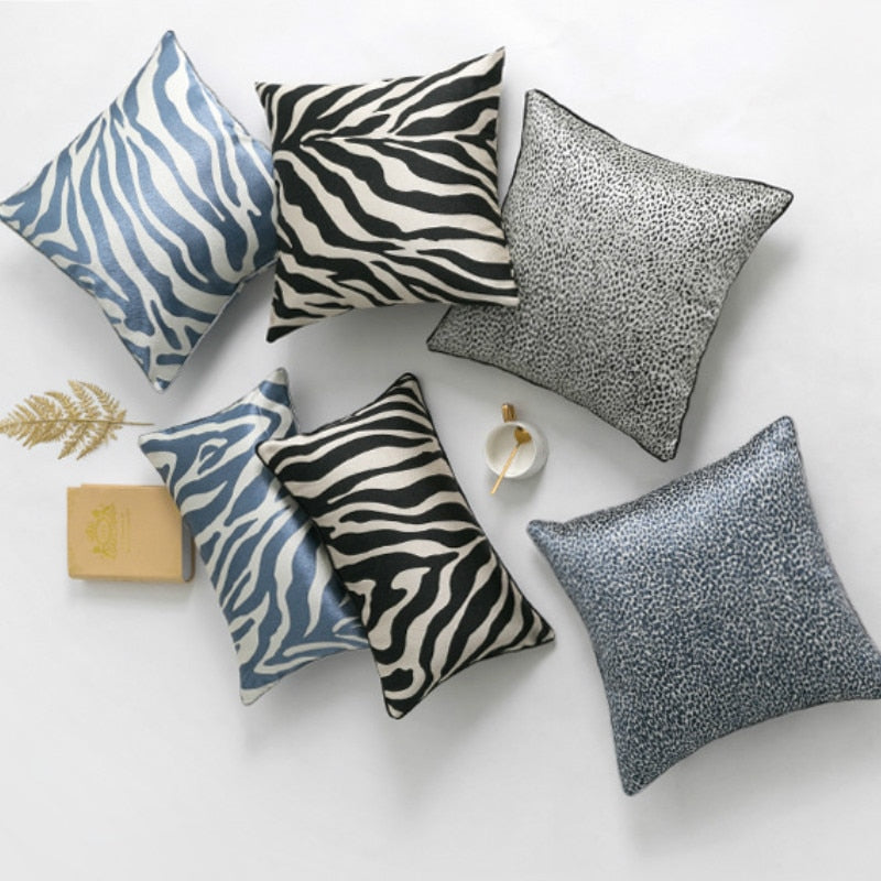 Cushion Cover Decorative Pillow Case Modern Simple Animal Collection Zebra Leopard Geometric Jacquard Bedding Coussin