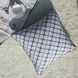 Cushion Cover Decorative Pillow Case Simple Chinese Geometric Embroidery Blue Coussin Modern Home Office Sofa Deco