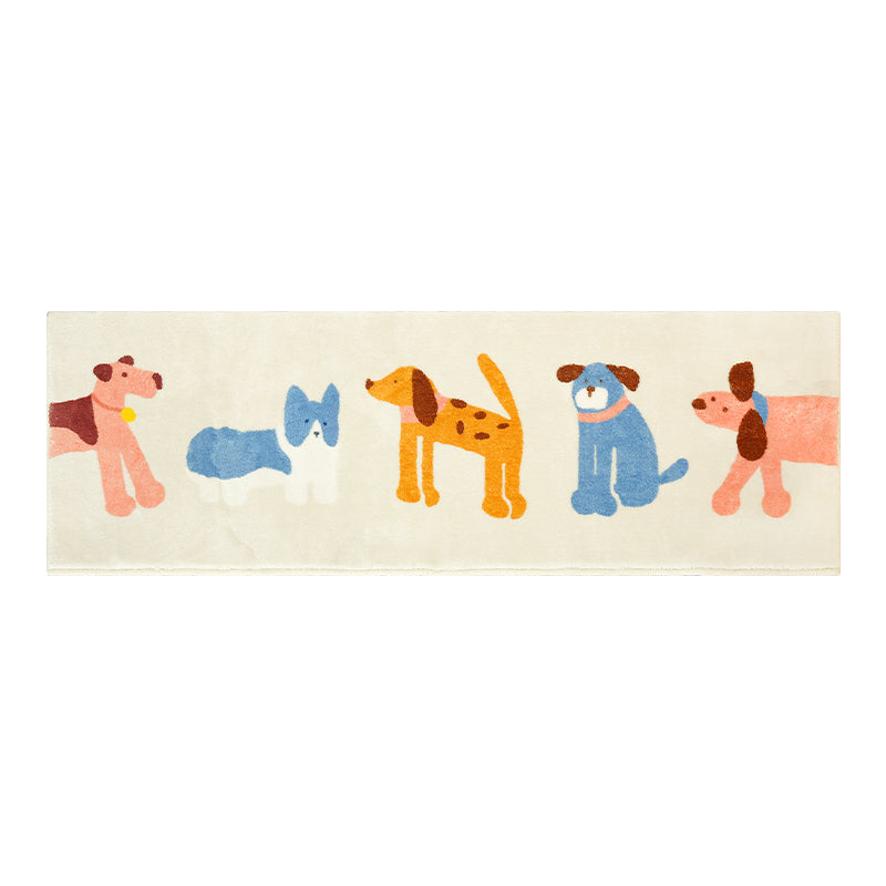 Dogs at Play Cream Ground Bedroom Mat