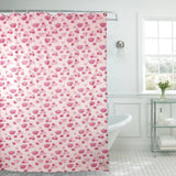 Feblilac Red Rose Shower Curtain with Hooks, Geometric Figure Bathroom Curtains with Ring, Unique Bathroom décor, Boho Shower Curtain, Customized Bathroom Curtains, Extra Long Shower Curtain