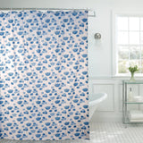 Feblilac Blue Rose Shower Curtain with Hooks, Geometric Figure Bathroom Curtains with Ring, Unique Bathroom décor, Boho Shower Curtain, Customized Bathroom Curtains, Extra Long Shower Curtain