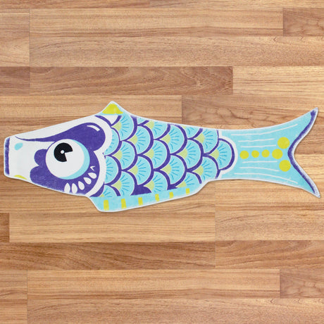 Cute Blue Koi Fish Bath Mat