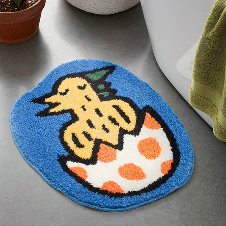 Eggshell Abstract Dinosaur Bath Mat