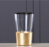 Glass Flower Vase with Gold Foil Living Room Decor