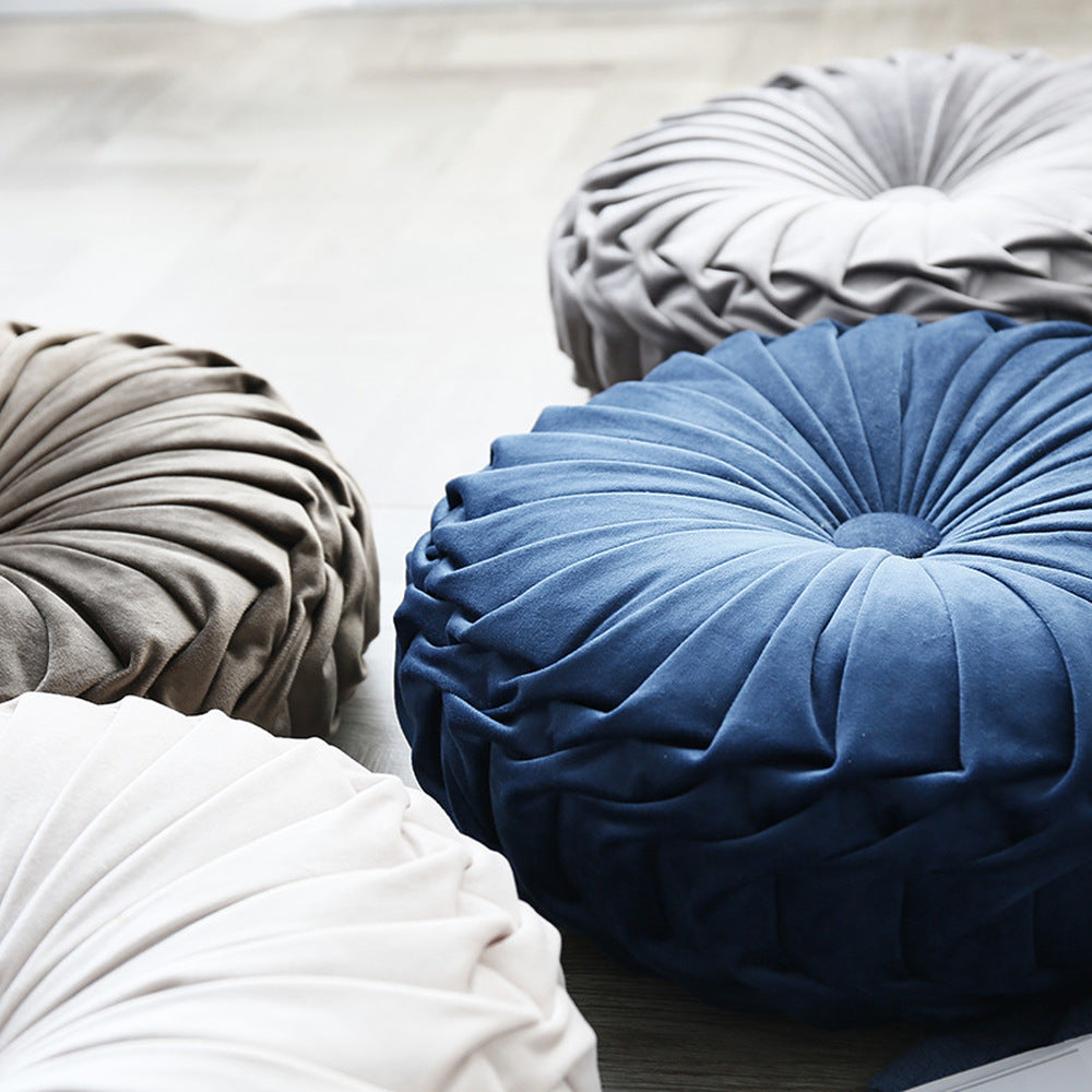 Luxury Velvet Solid Round Throw Pillow Cushion Cover