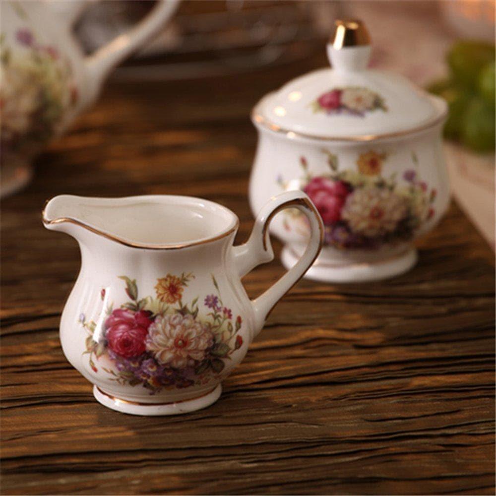 15 Piece European Rose Ceramic Tea Set