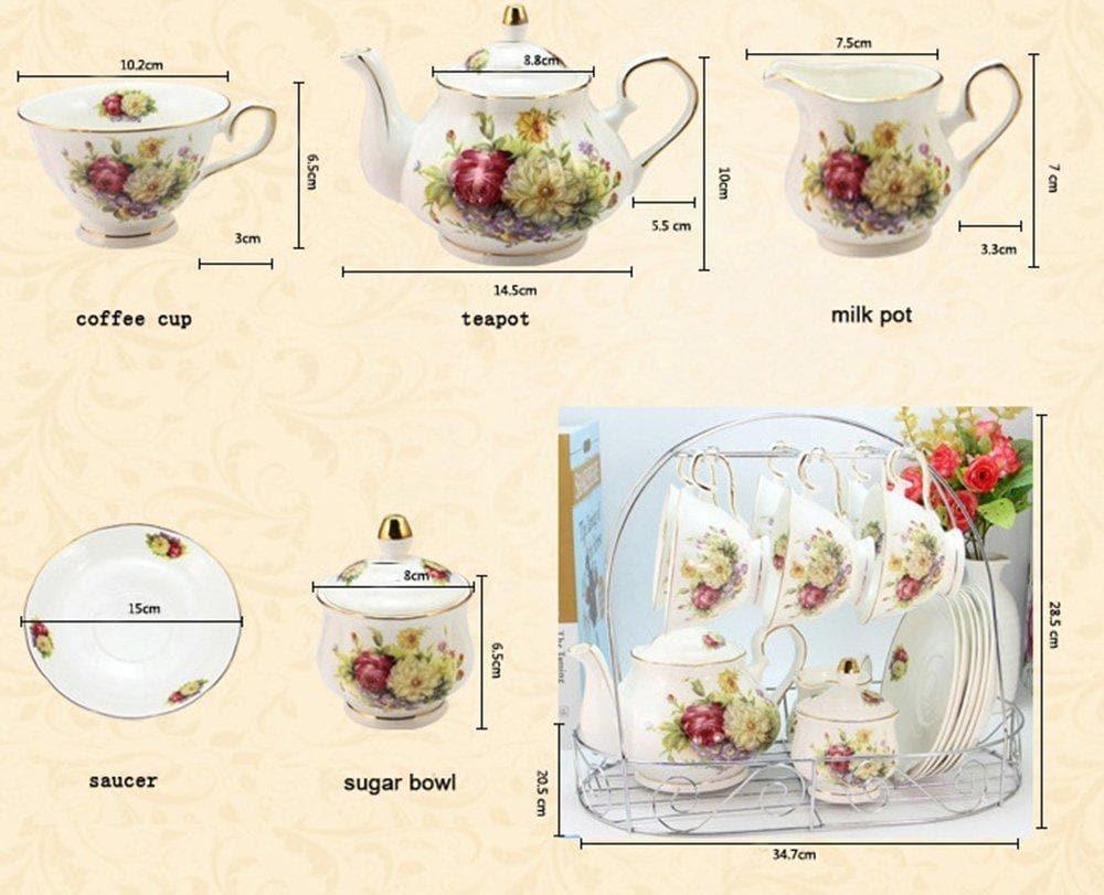 15 Piece European Rose Ceramic Tea Set