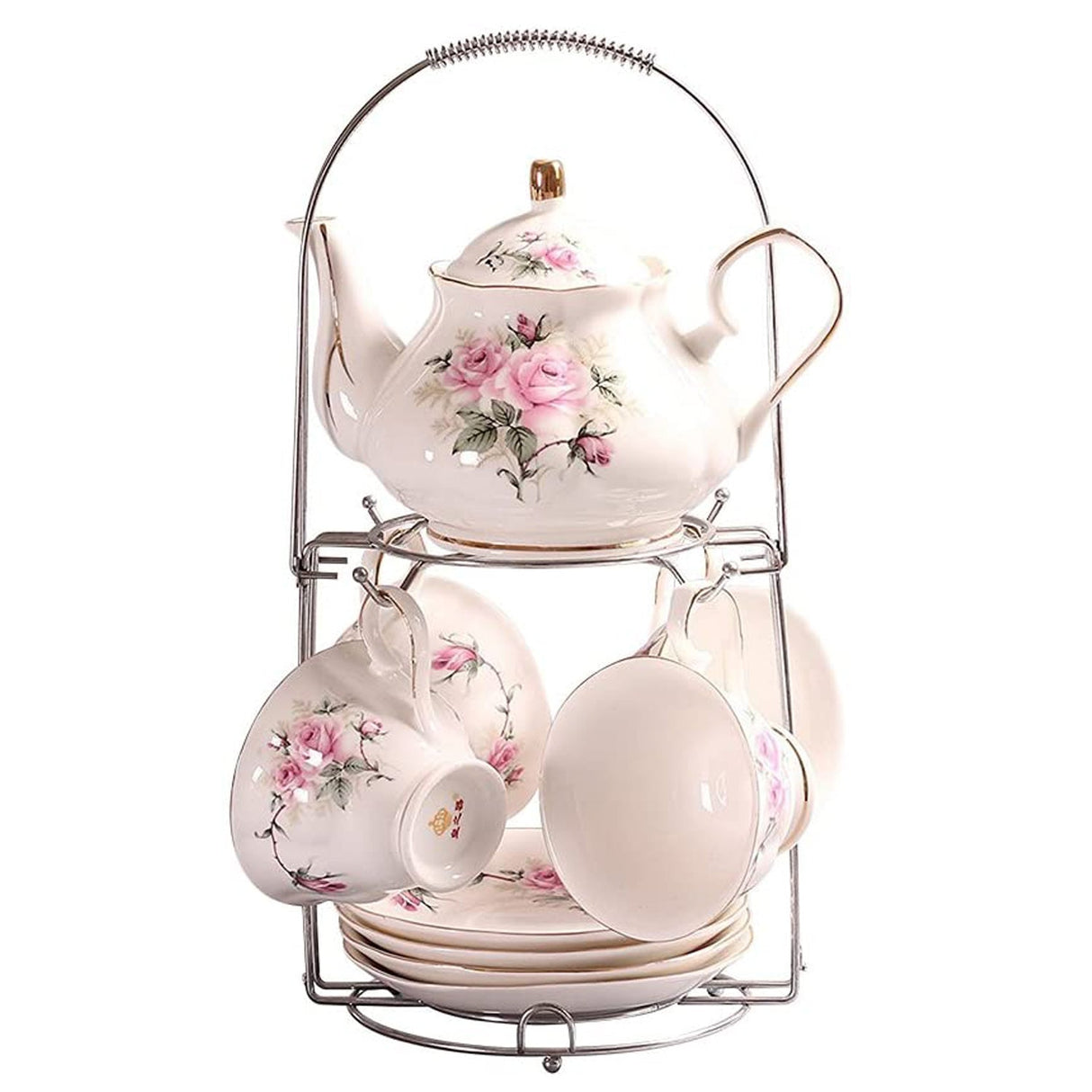 European Camellia Ceramic Tea Set